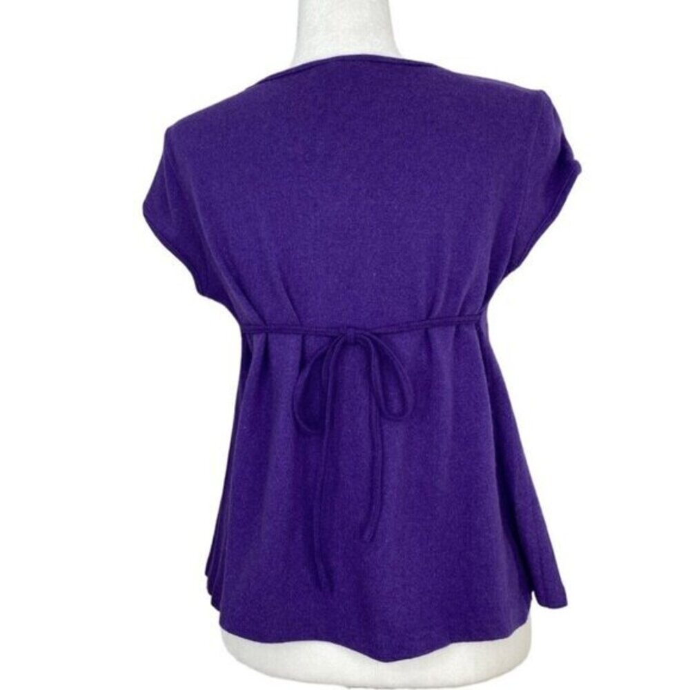 Fendi Roma Purple Wool Angora Blend Short Sleeve Knit Top IT 44 FR 40 - Picture 5 of 15